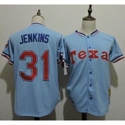 Mitchell And Ness 1981 Texas Rangers #31 Ferguson Jenkins Light Blue Throwback Stitched MLB Jersey