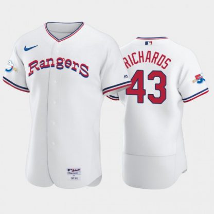 Texas Texas Rangers #43 Garrett Richards 1972 Throwback 50th Anniversary Authentic Men's Nike MLB Jersey - White