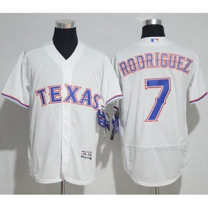Texas Rangers #7 Ivan Rodriguez White Flexbase Authentic Collection Stitched MLB Jersey