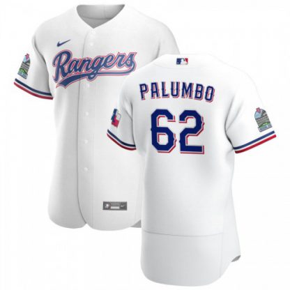 Texas Texas Rangers #62 Joe Palumbo Men's Nike White Home 2020 Authentic Patch Player MLB Jersey