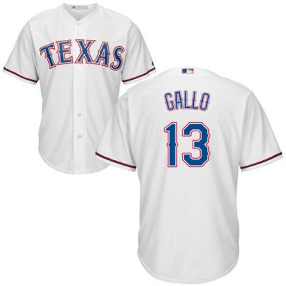 Texas Rangers #13 Joey Gallo White Cool Base Stitched Youth MLB Jersey