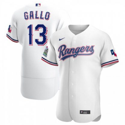 Texas Texas Rangers #13 Joey Gallo Men's Nike White Home 2020 Authentic Player MLB Jersey
