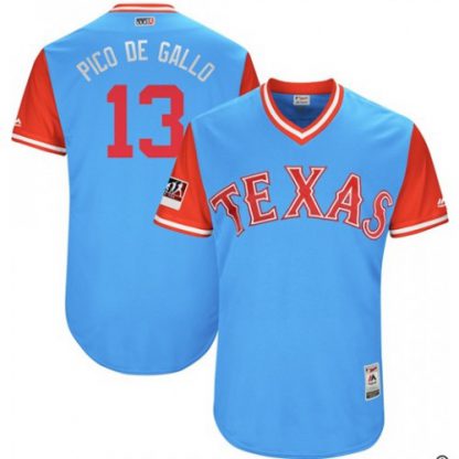 Texas Rangers #13 Joey Gallo Light Blue "Pico de Gallo" Players Weekend Authentic Stitched MLB Jersey