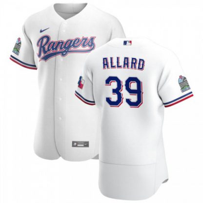 Texas Texas Rangers #39 Kolby Allard Men's Nike White Home 2020 Authentic Patch Player MLB Jersey