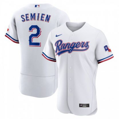 Texas Texas Rangers #2 Marcus Semien Men's Nike White Home 2020 Authentic Player MLB Jersey