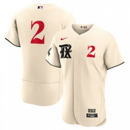 Texas Texas Rangers #2 Marcus Semien Men's Nike Cream 2023 City Connect Authentic Player Jersey