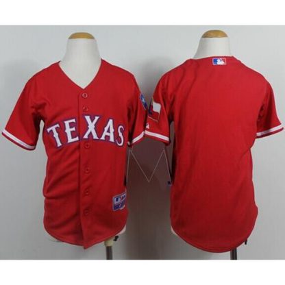 Texas Rangers Blank Red Cool Base Stitched Youth MLB Jersey