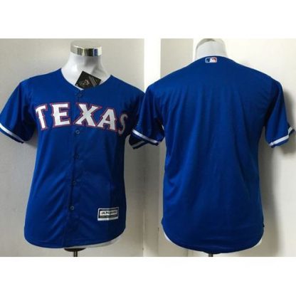 Texas Rangers Blank Blue Cool Base Stitched Youth MLB Jersey