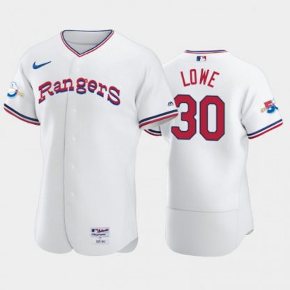 Texas Texas Rangers #30 Nathaniel Lowe 1972 Throwback 50th Anniversary Authentic Men's Nike MLB Jersey - White