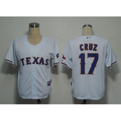 Texas Rangers #17 Nelson Cruz White Stitched Cool Base MLB Jersey