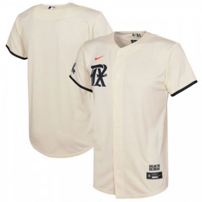 Texas Texas Rangers Blank Youth Nike Cream 2023 City Connect Replica Player Jersey