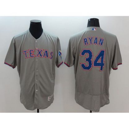 Texas Rangers #34 Nolan Ryan Grey Flexbase Authentic Collection Stitched MLB Jersey