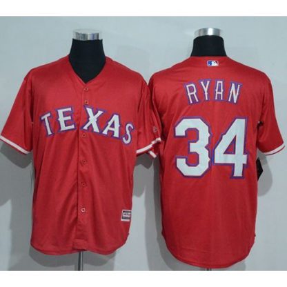Texas Rangers #34 Nolan Ryan Red New Cool Base Stitched MLB Jersey