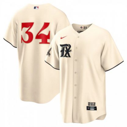 Texas Texas Rangers #34 Nolan Ryan Men's Nike Cream 2023 City Connect Replica Player Jersey