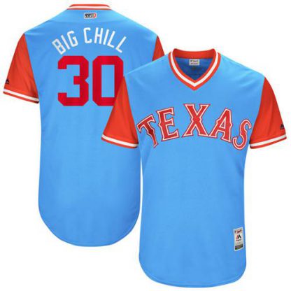 Texas Rangers #30 Nomar Mazara Light Blue "Big Chill" Players Weekend Authentic Stitched MLB Jersey