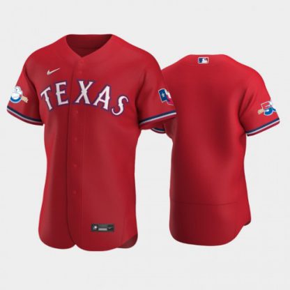 Texas Texas Rangers Blank Authentic 50th Anniversary Men's Nike Alternate MLB Jersey - Red