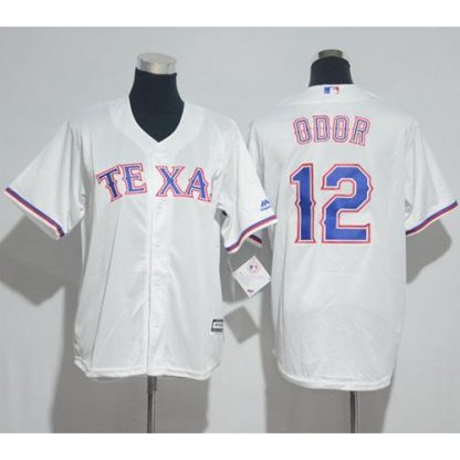 Texas Rangers #12 Rougned Odor White Cool Base Stitched Youth MLB Jersey