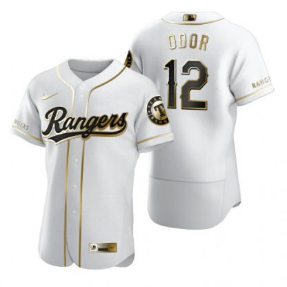 Texas Texas Rangers #12 Rougned Odor White Nike Men's Authentic Golden Edition MLB Jersey