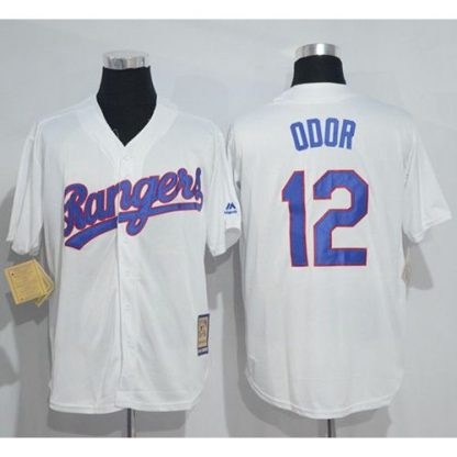 Mitchell And Ness Texas Rangers #12 Rougned Odor White Throwback Stitched MLB Jersey