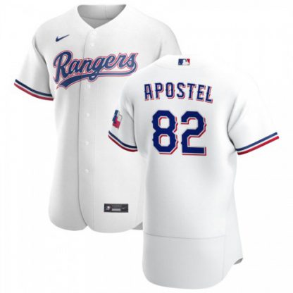 Texas Texas Rangers #82 Sherten Apostel Men's Nike White Home 2020 Authentic Player MLB Jersey