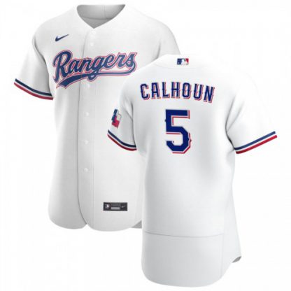 Texas Texas Rangers #5 Willie Calhoun Men's Nike White Home 2020 Authentic Player MLB Jersey