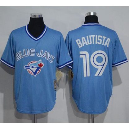 Toronto Blue Jays #19 Jose Bautista Light Blue Cooperstown Throwback Stitched MLB Jersey