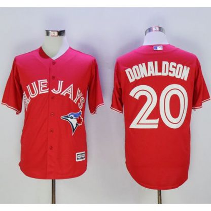Toronto Blue Jays #20 Josh Donaldson Red New Cool Base 40th Anniversary Stitched MLB Jersey
