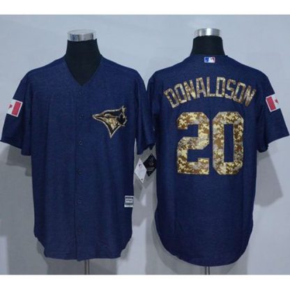 Toronto Blue Jays #20 Josh Donaldson Denim Blue Salute to Service Stitched MLB Jersey