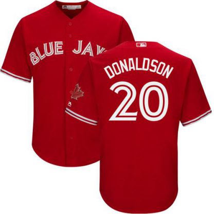 Toronto Blue Jays #20 Josh Donaldson Red New Cool Base Canada Day Stitched MLB Jersey