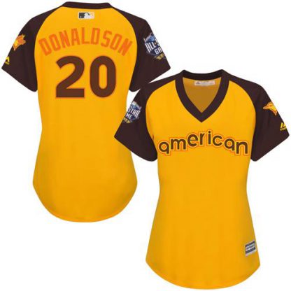 Toronto Blue Jays #20 Josh Donaldson Gold 2016 All-Star American League Women's Stitched MLB Jersey