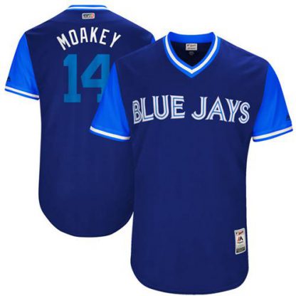 Toronto Blue Jays #14 Justin Smoak Navy "Moakey" Players Weekend Authentic Stitched MLB Jersey