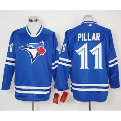Toronto Blue Jays #11 Kevin Pillar Blue Long Sleeve Stitched MLB Jersey