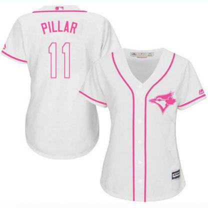 Toronto Blue Jays #11 Kevin Pillar White/Pink Fashion Women's Stitched MLB Jersey