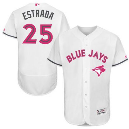 Toronto Blue Jays #25 Marco Estrada White Flexbase Authentic Collection Mother's Day Stitched MLB Jersey