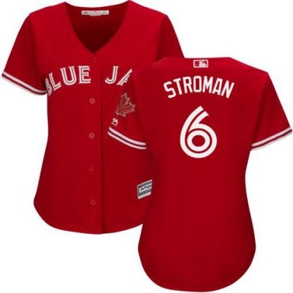 Toronto Blue Jays #6 Marcus Stroman Red Women's Canada Day Stitched MLB Jersey