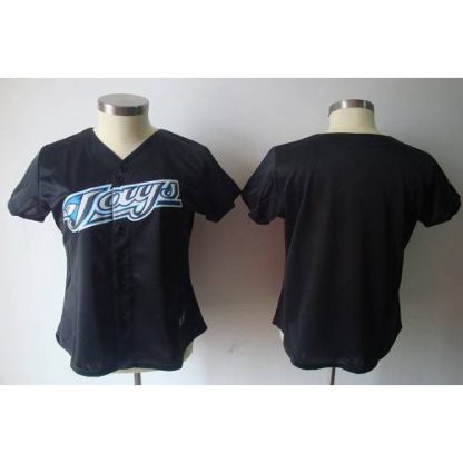 Toronto Blue Jays Blank Black Women's Fashion Stitched MLB Jersey
