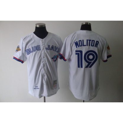 Mitchell And Ness Toronto Blue Jays #19 Paul Molitor White Stitched MLB Jersey