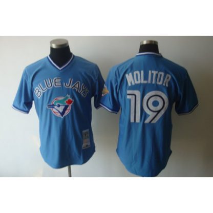 Mitchell And Ness Toronto Blue Jays #19 Paul Molitor Blue Stitched MLB Jersey