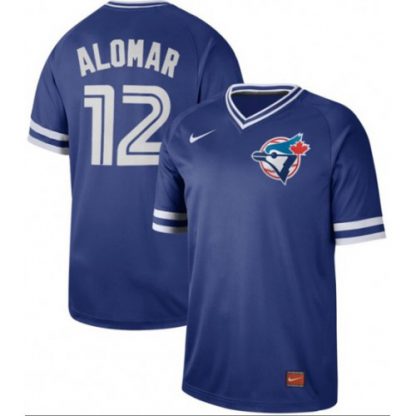 Nike Toronto Blue Jays #12 Roberto Alomar Royal Authentic Cooperstown Collection Stitched MLB Jersey