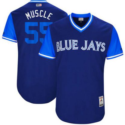 Toronto Blue Jays #55 Russell Martin Navy "Muscle" Players Weekend Authentic Stitched MLB Jersey