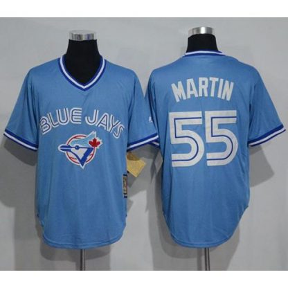 Toronto Blue Jays #55 Russell Martin Light Blue Cooperstown Throwback Stitched MLB Jersey