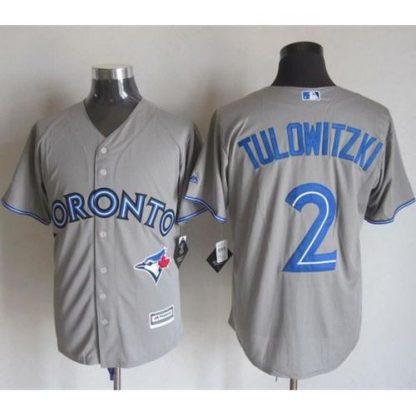 Toronto Blue Jays #2 Troy Tulowitzki Grey New Cool Base Stitched MLB Jersey