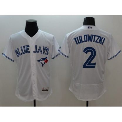 Toronto Blue Jays #2 Troy Tulowitzki White Flexbase Authentic Collection Stitched MLB Jersey