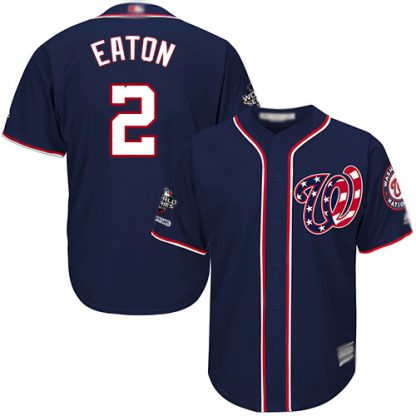 Washington Nationals #2 Adam Eaton Navy Blue Cool Base 2019 World Series Champions Stitched Youth MLB Jersey