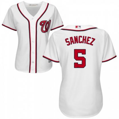 Washington Nationals #5 Adrian Sanchez White Women's Home Cool Base Stitched MLB Jersey