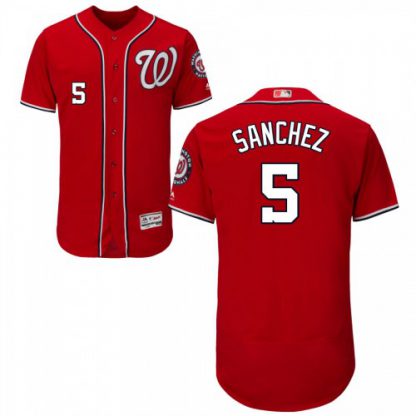 Washington Washington Nationals #5 Adrian Sanchez Alternate Flex Base Scarlet Stitched MLB Jersey