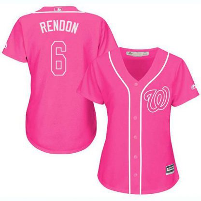 Washington Nationals #6 Anthony Rendon Pink Fashion Women's Stitched MLB Jersey
