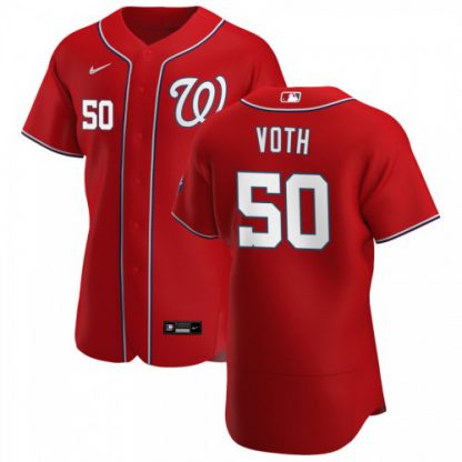 Washington Washington Nationals #50 Austin Voth Men's Nike Red Alternate 2020 Authentic Player MLB Jersey