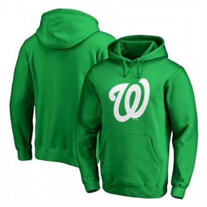 Washington Washington Nationals Majestic St. Patrick's Day White Logo Pullover Hoodie Kelly Green