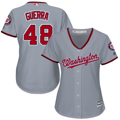 Washington Nationals #48 Javy Guerra Grey Road Women's Stitched MLB Jersey